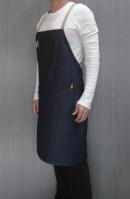 A12-牛仔藍 牛仔布圍裙 單層多口袋 文青工作圍裙